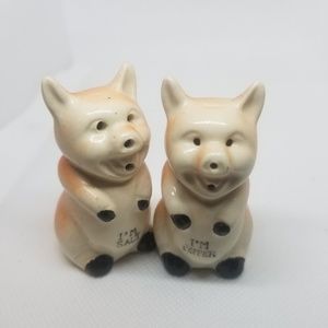 Vintage Salt And Pepper Shakers Cute Pigs Antiques